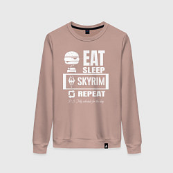 Свитшот хлопковый женский Скайрим The Elder Scrolls, цвет: пыльно-розовый