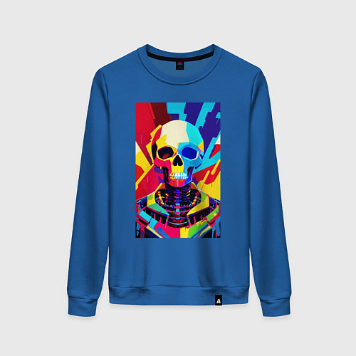 Женский свитшот Pop art skull / Синий – фото 1