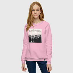 Свитшот хлопковый женский Тру фанат Joy Division, цвет: светло-розовый — фото 2