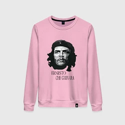Свитшот хлопковый женский Че Гевара черно белое, цвет: светло-розовый