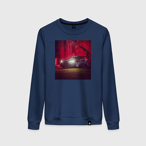Женский свитшот Гоночная машина / Тёмно-синий – фото 1