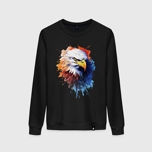 Женский свитшот Граффити с орлом / Черный – фото 1
