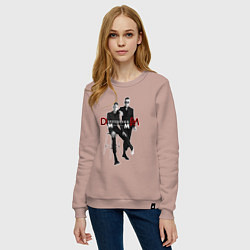 Свитшот хлопковый женский Depeche Mode - Memento Mori Two of Us, цвет: пыльно-розовый — фото 2