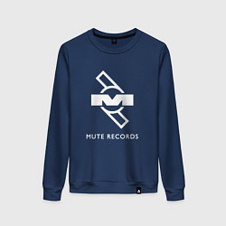 Свитшот хлопковый женский Depeche Mode Mute Records Logo, цвет: тёмно-синий