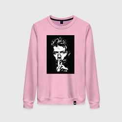 Свитшот хлопковый женский David Bowie - Silence, цвет: светло-розовый