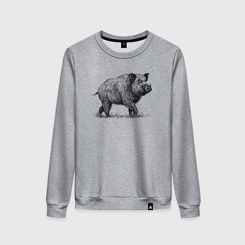 Женский свитшот Кабан гуляет / Меланж – фото 1