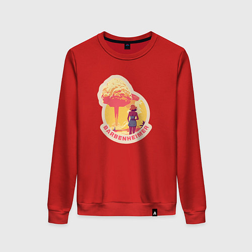 Женский свитшот Барби смотрит на гриб - Барбигеймер / Красный – фото 1