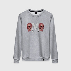 Свитшот хлопковый женский Depeche Mode - Skulls Memento Mori, цвет: меланж