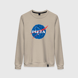 Свитшот хлопковый женский Pizza x NASA, цвет: миндальный
