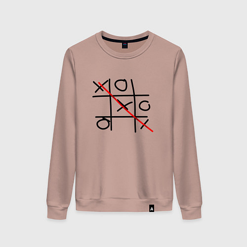Женский свитшот Крестики-нолики игра / Пыльно-розовый – фото 1