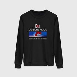 Свитшот хлопковый женский Depeche Mode - Music for the Masses logo, цвет: черный