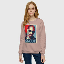 Свитшот хлопковый женский Snoop, цвет: пыльно-розовый — фото 2