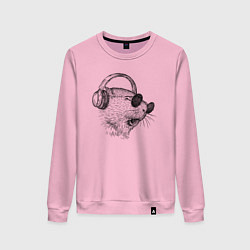 Свитшот хлопковый женский Морская свинка DJ, цвет: светло-розовый