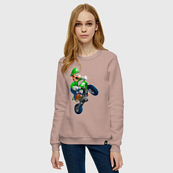 Свитшот хлопковый женский Луиджи на байке, цвет: пыльно-розовый — фото 2