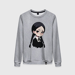 Женский свитшот Уэнсдей Аддамс в аниме стиле