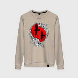 Женский свитшот Вороны Одина - кельтский узор