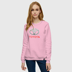 Свитшот хлопковый женский Toyota sport auto brend, цвет: светло-розовый — фото 2