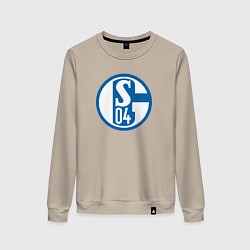 Свитшот хлопковый женский Schalke 04 fc club, цвет: миндальный