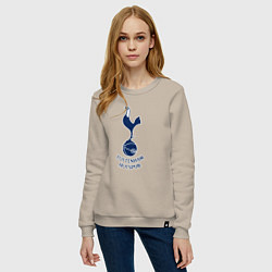 Свитшот хлопковый женский Tottenham Hotspur fc sport, цвет: миндальный — фото 2