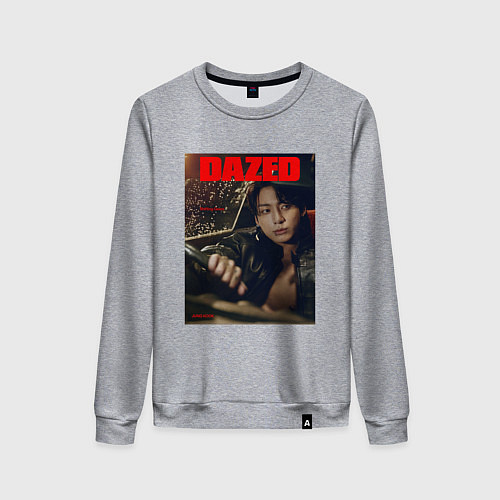 Женский свитшот BTS JungKook на обложке / Меланж – фото 1