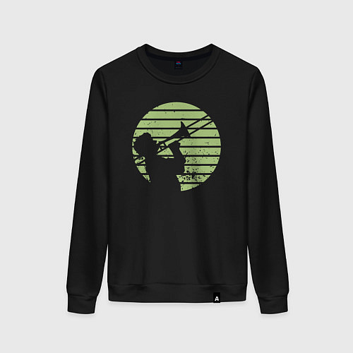 Женский свитшот Джазовый трубач / Черный – фото 1