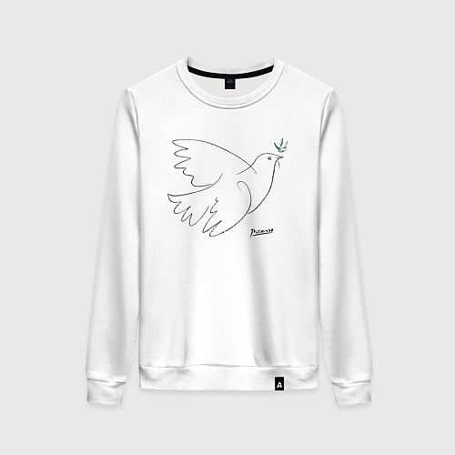 Женский свитшот Пабло Пикассо - Голубь мира / Белый – фото 1