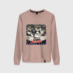 Свитшот хлопковый женский Заточка - Острые края, цвет: пыльно-розовый