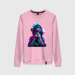 Свитшот хлопковый женский Smoky woman, цвет: светло-розовый