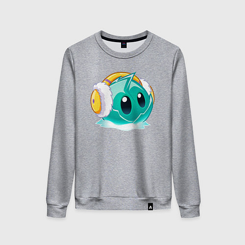 Женский свитшот Салат Айсберг в наушниках / Меланж – фото 1