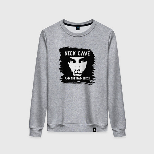 Женский свитшот Nick Cave in black white / Меланж – фото 1
