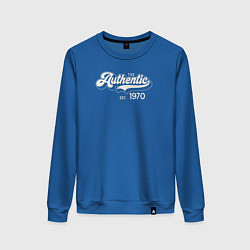 Свитшот хлопковый женский Authentic 1970, цвет: синий