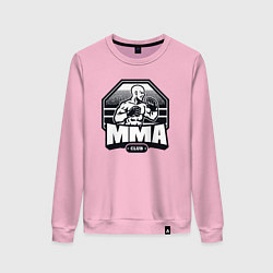 Свитшот хлопковый женский MMA club, цвет: светло-розовый