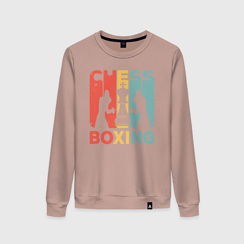 Женский свитшот Шахматный бокс / Пыльно-розовый – фото 1