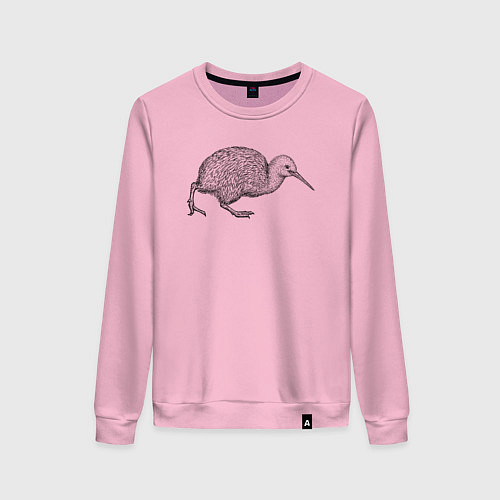Женский свитшот Птица киви спешит / Светло-розовый – фото 1