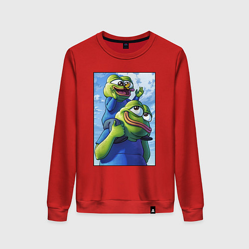 Женский свитшот Pepe dad / Красный – фото 1