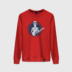 Свитшот хлопковый женский Rock star space music, цвет: красный