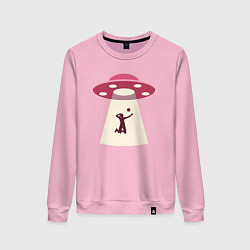 Свитшот хлопковый женский НЛО и волейболист, цвет: светло-розовый