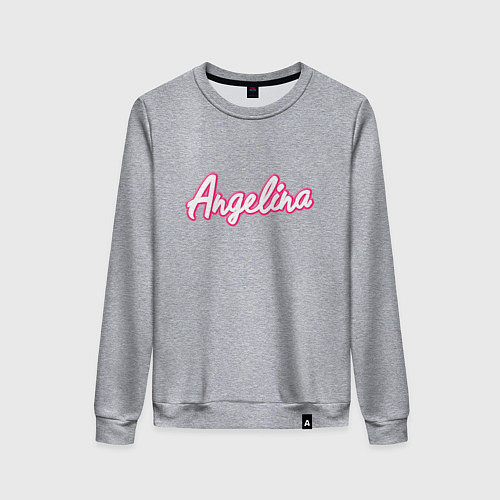 Женский свитшот Ангелина в стиле Барби - объемный шрифт / Меланж – фото 1