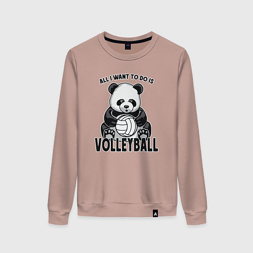 Женский свитшот Panda volleyball / Пыльно-розовый – фото 1