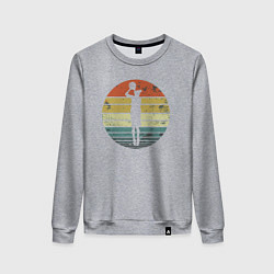 Свитшот хлопковый женский Basketball girl, цвет: меланж