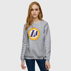 Свитшот хлопковый женский Lakers stars, цвет: меланж — фото 2