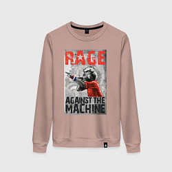 Свитшот хлопковый женский RATM - curly vocalist, цвет: пыльно-розовый