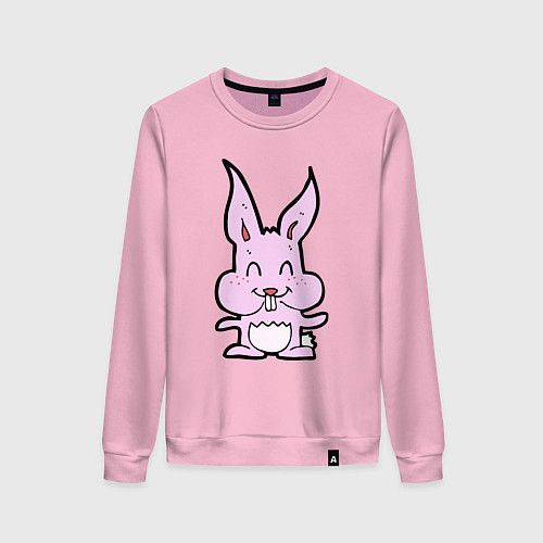 Женский свитшот Счастливый кролик / Светло-розовый – фото 1