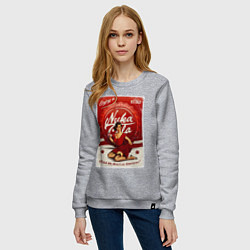 Свитшот хлопковый женский Фоллаут - nuka cola pin-up girl, цвет: меланж — фото 2
