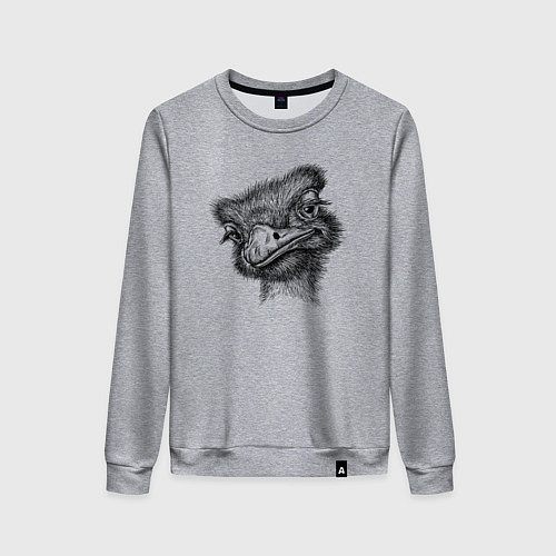 Женский свитшот Страусиха / Меланж – фото 1