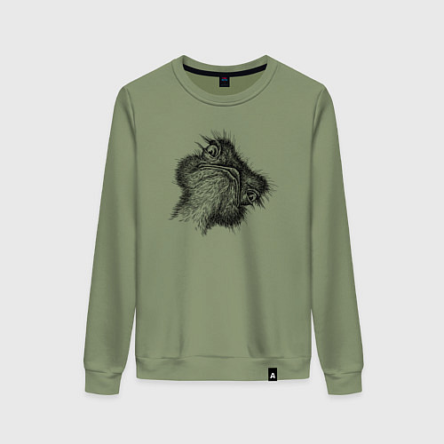Женский свитшот Страус дерзкий / Авокадо – фото 1