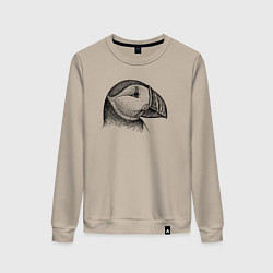 Свитшот хлопковый женский Тупик в профиль, цвет: миндальный