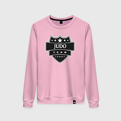 Свитшот хлопковый женский Команда дзюдо, цвет: светло-розовый