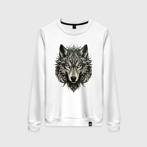 Женский свитшот Племенной волк / Белый – фото 1