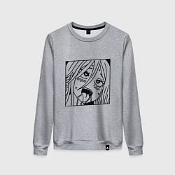 Женский свитшот Пошлая аниме девочка с языком слюни